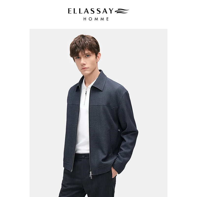 【 51.4%羊毛】ELLASSAY歌力思男装秋季新款高品质行政夹克外套男士