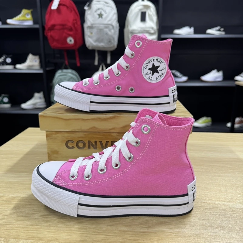 CONVERSE/匡威1970S新款芭比粉色大后跟标厚底增高帆布鞋A08468C