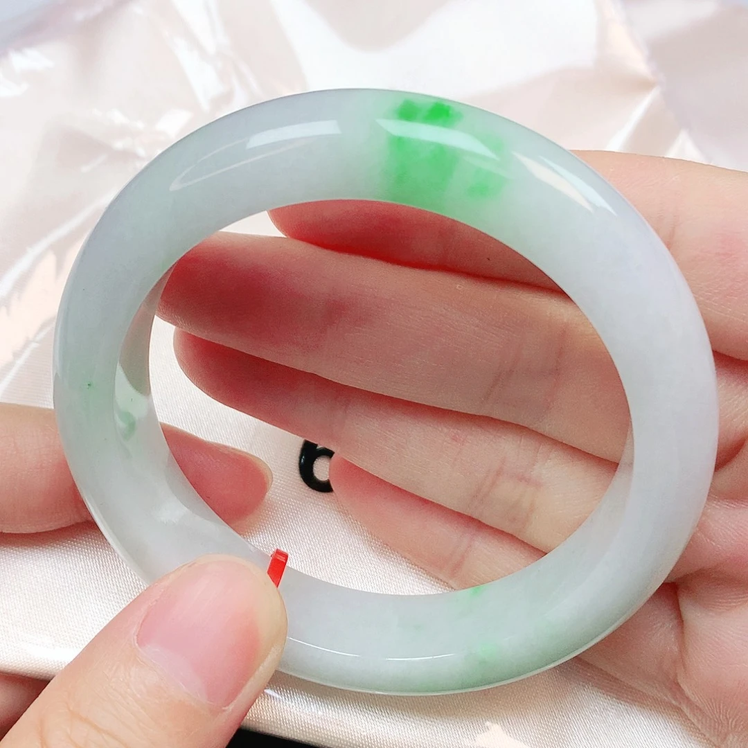 翡翠未镶嵌手镯抖音681