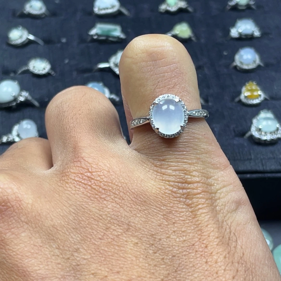 翡翠银S925镶嵌戒指