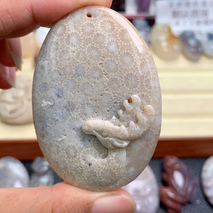 硅化珊瑚（珊瑚玉）未镶嵌颈饰
