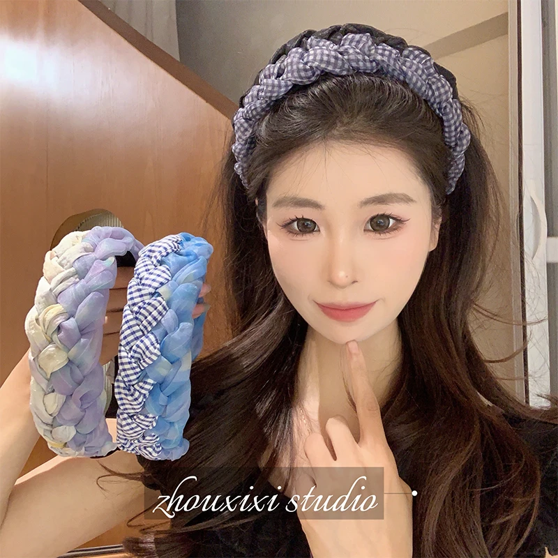 春夏网纱宽边发箍女外出甜美百搭压发发卡高级感头箍头饰