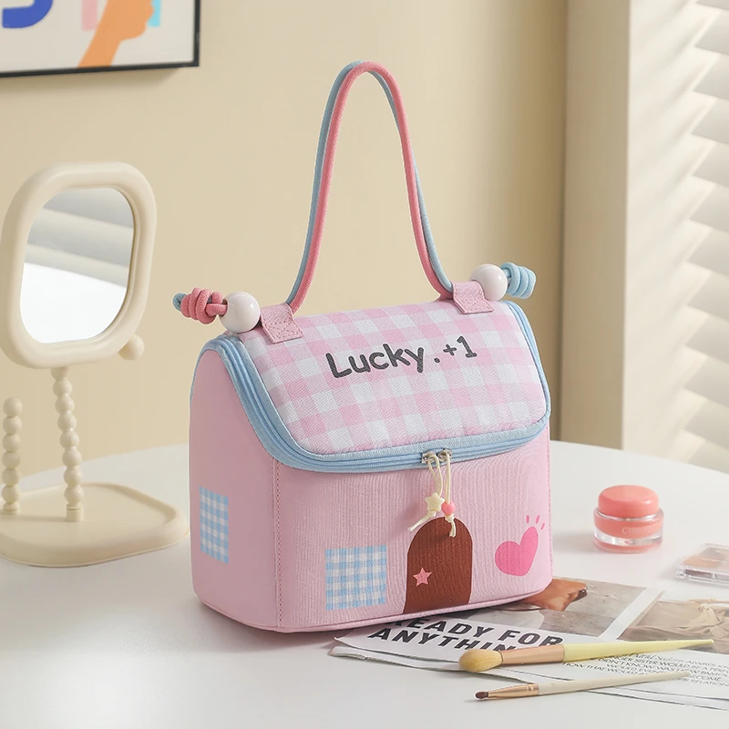 小房子化妆包大容量便携女新款高端随身袋化妆品收纳包防水旅行包