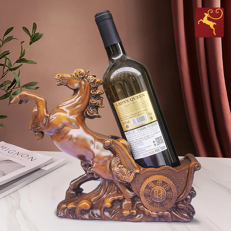 招财马摆件工艺品马红酒架摆件酒柜装饰品家用客厅马酒架马上有钱