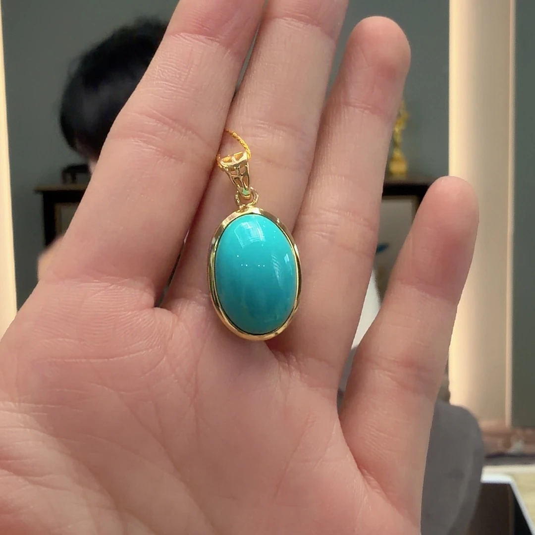 绿松石银S925镶嵌颈饰