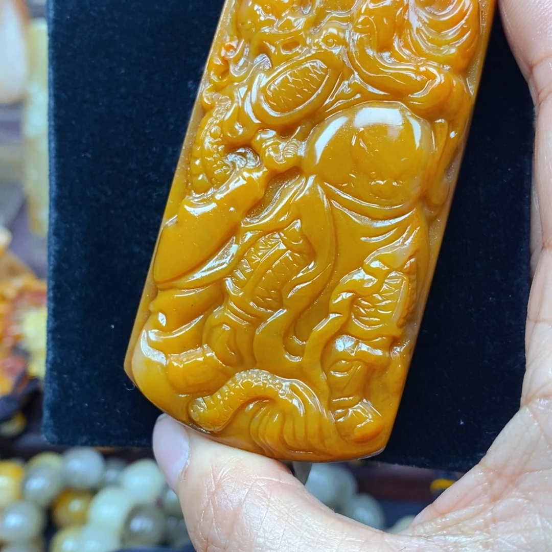 石英质玉（黄龙玉）未镶嵌吊坠(不含链)