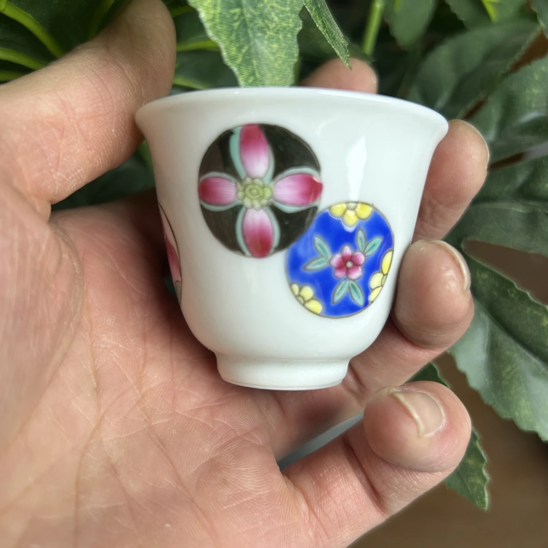 景德镇陶瓷斗彩皮球花手工手绘30-40C