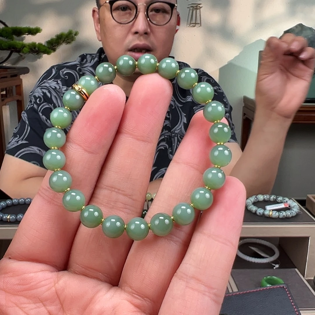 和田玉未镶嵌手链卡8mm