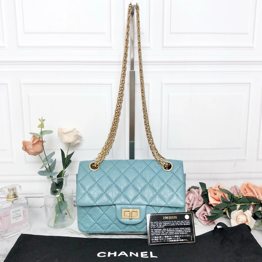 95新  CHANEL/香奈儿蓝色大mini 255单肩包