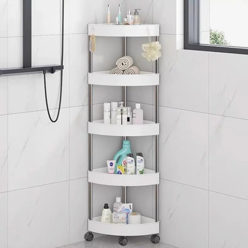 【三角置物架】碳钢管放卫生间浴室厨房拐角收纳架多功能落地可移动