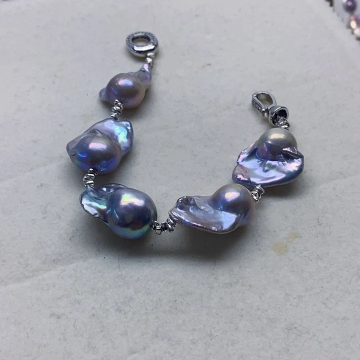 银S925镶嵌耳饰淡水珍珠