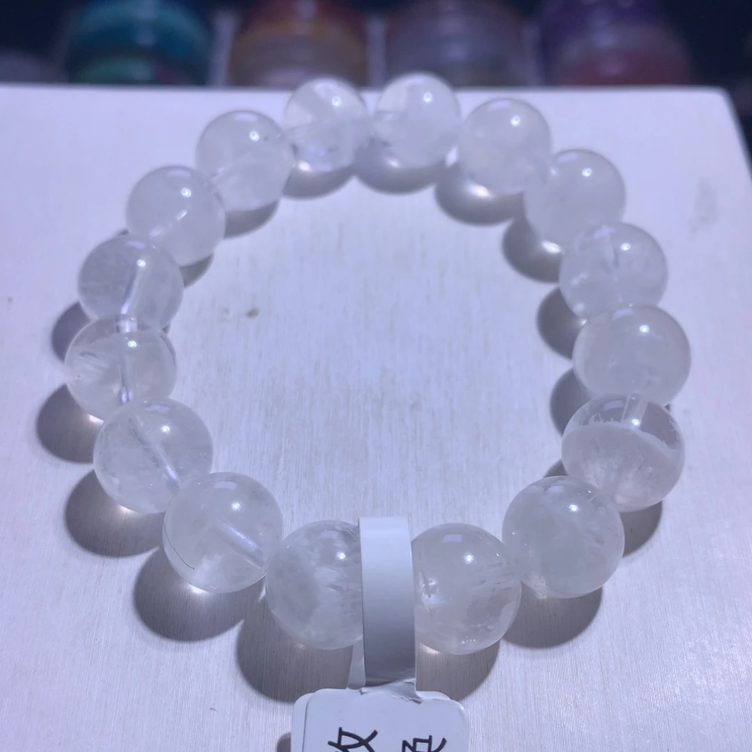 银S925镶嵌手串水晶雪花幽灵13.3m