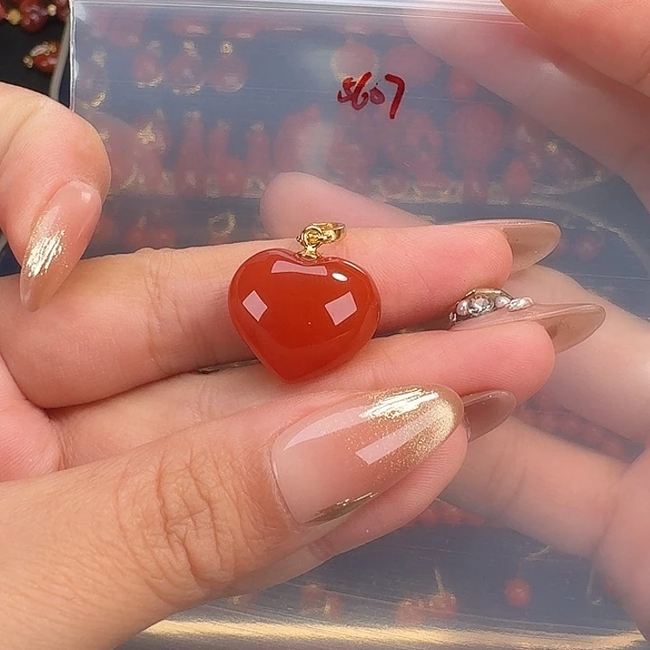 南红玛瑙银S925镶嵌吊坠