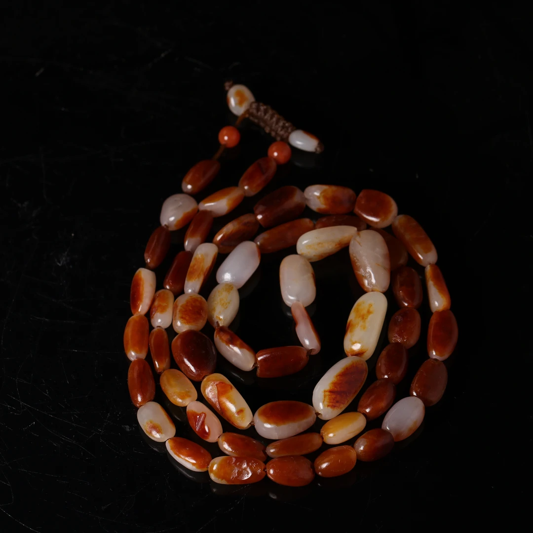 清代和田玉随形珠串-NX