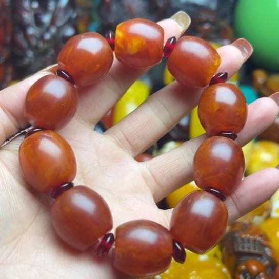 琥珀手串未镶嵌蜜蜡