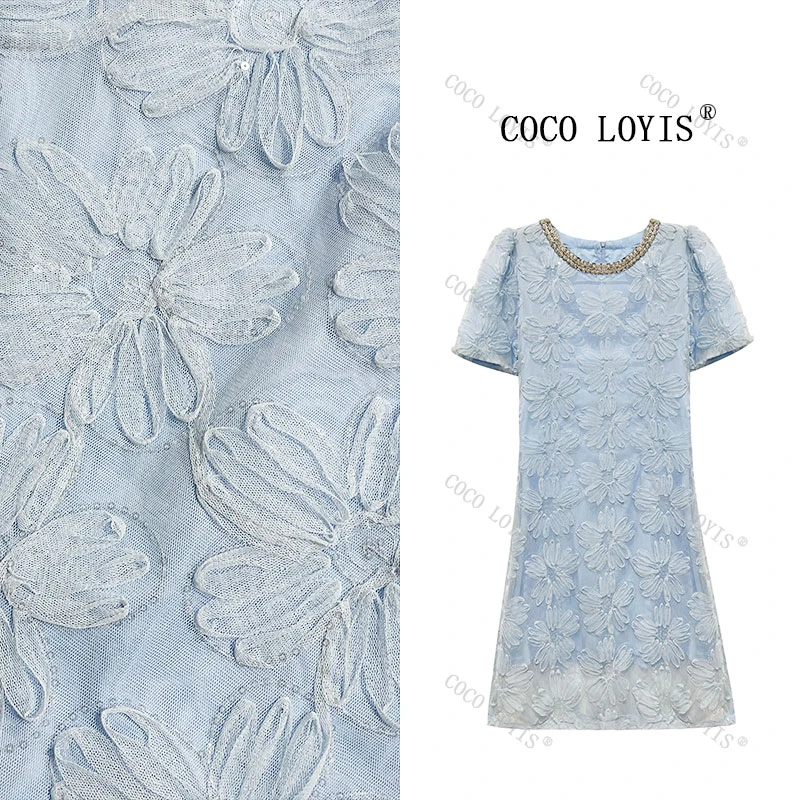 显瘦白色轻奢复古中长款设计师优雅提花连衣裙2503111