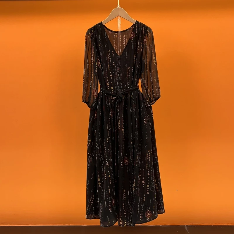 【富贵专属】2025夏季新款法式优雅收腰显瘦连衣裙女-BN25070-038