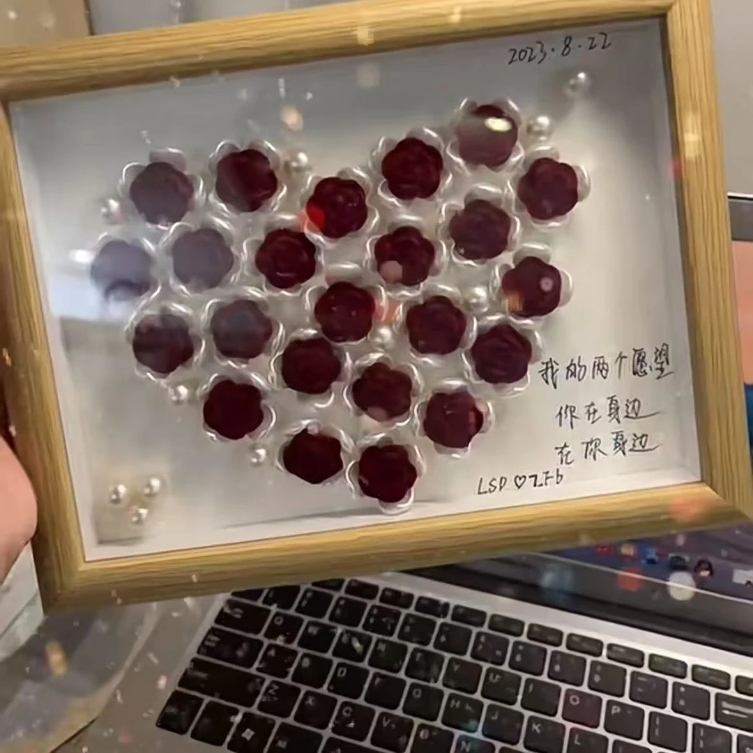 【母亲节/520礼物】手工DIY玫瑰花相框送女友送妈妈礼物