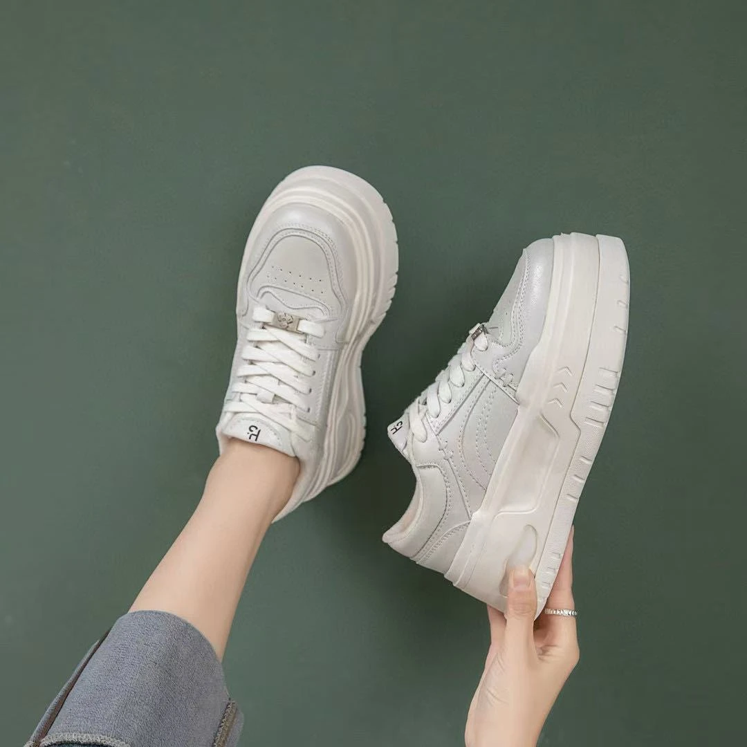 百搭舒适增高休闲小白鞋6055
