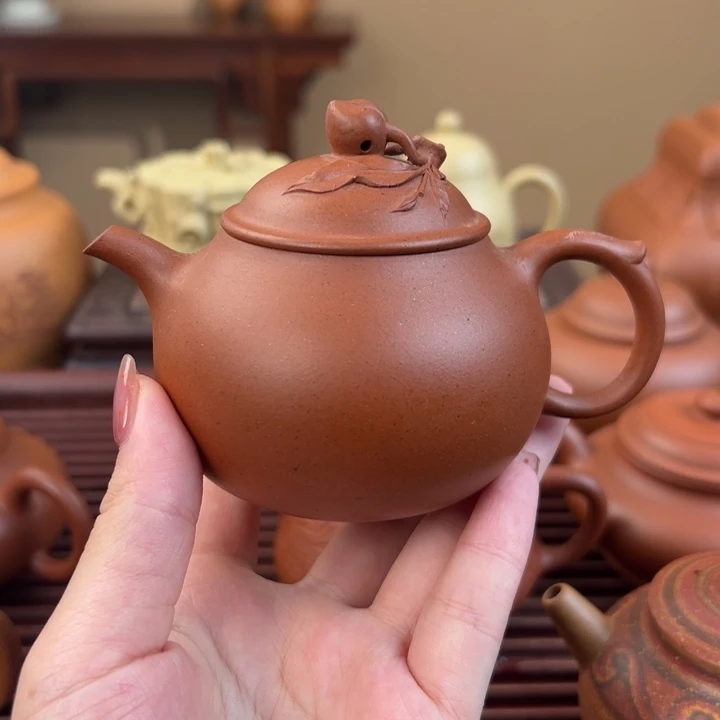 紫砂茶壶大红泥小碧桃160cc