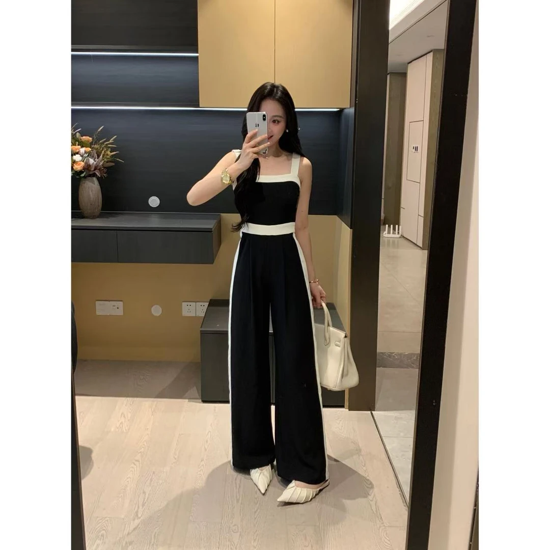 XINYI【都市女郎】夏季黑白撞色西装连体裤女收腰显瘦X625K09630