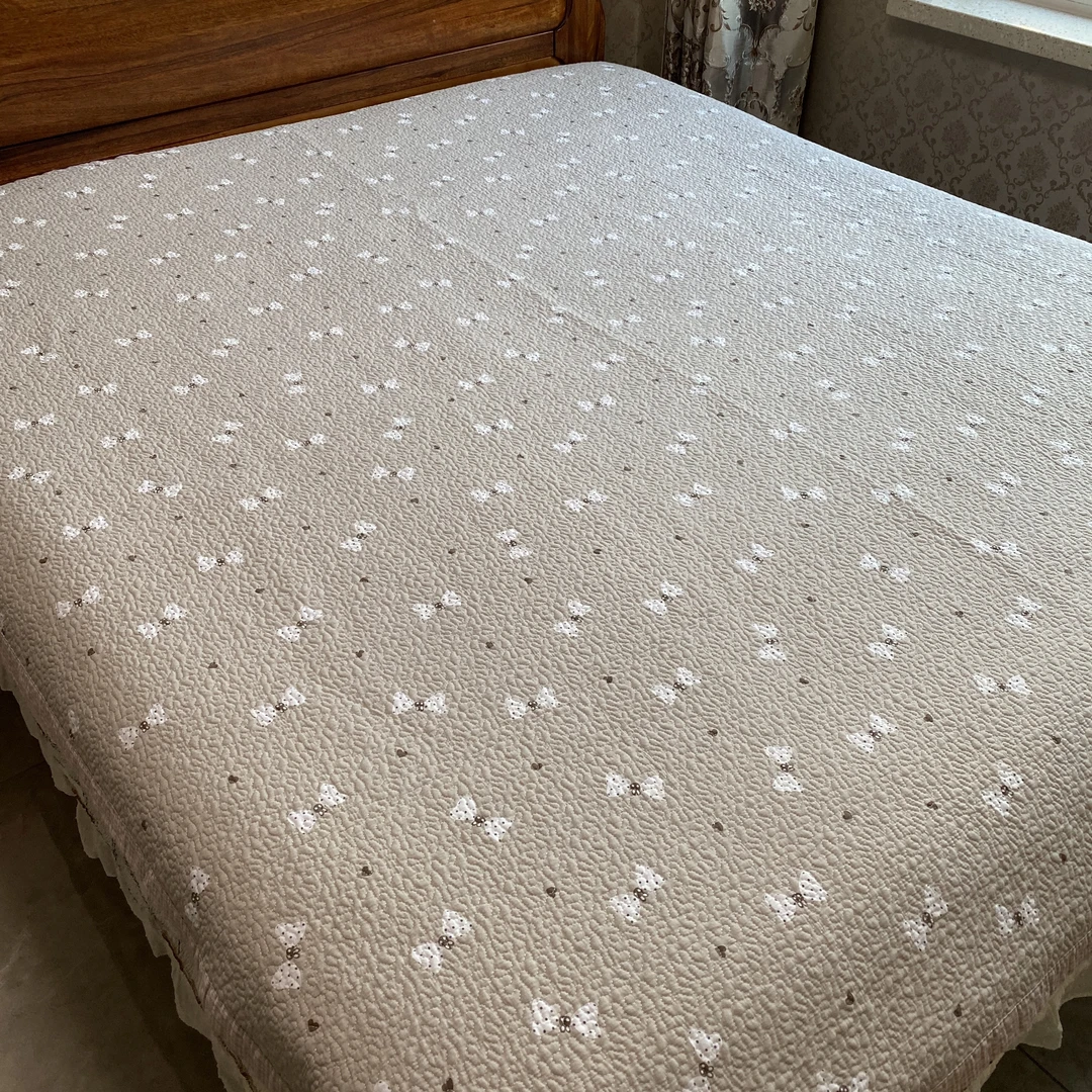 于姐推荐【蝴蝶结  200X220cm全棉床盖】纯棉单床盖/印花绗缝单床盖