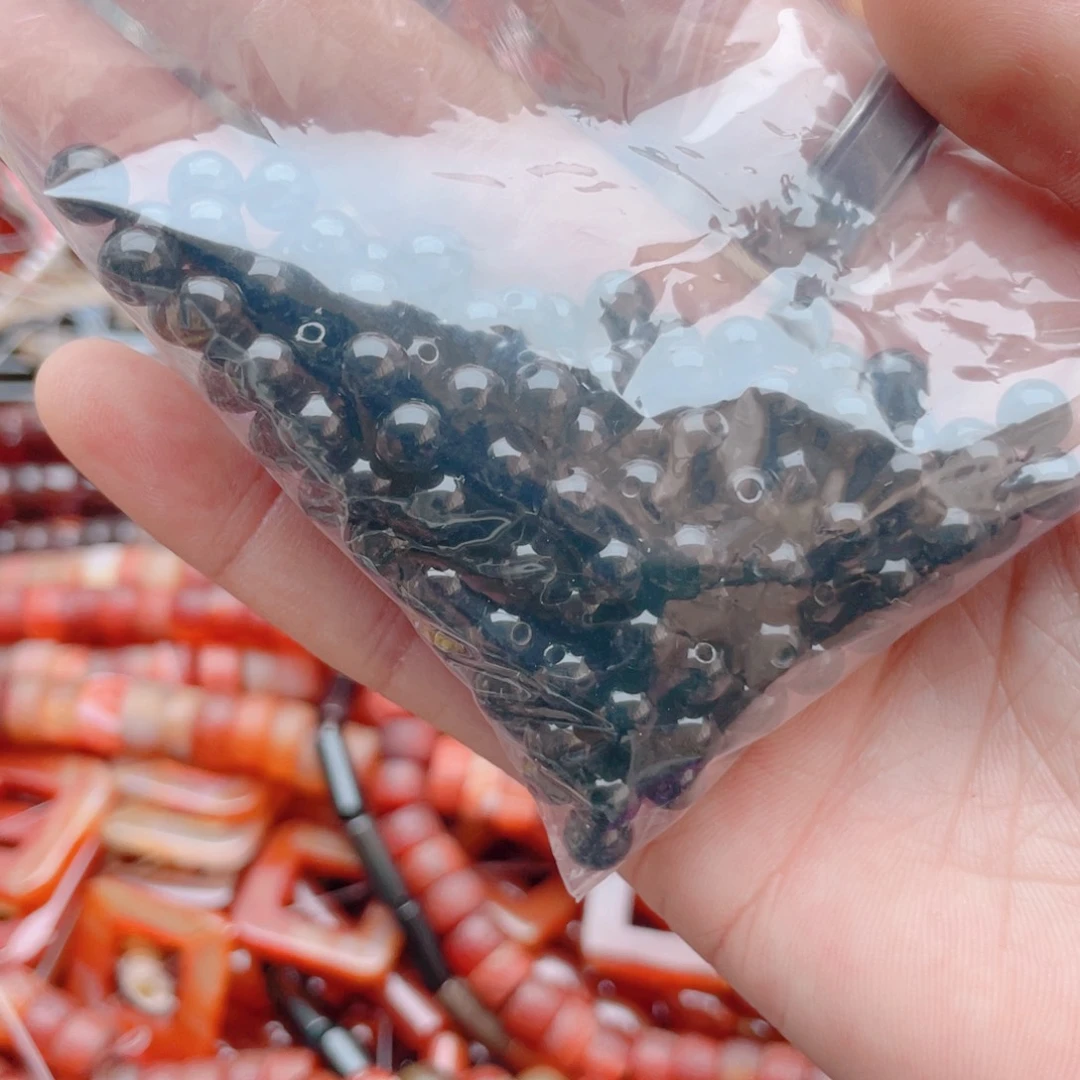S***y合金玛瑙/玉髓珠宝奇石黑玛瑙1包53克卡6