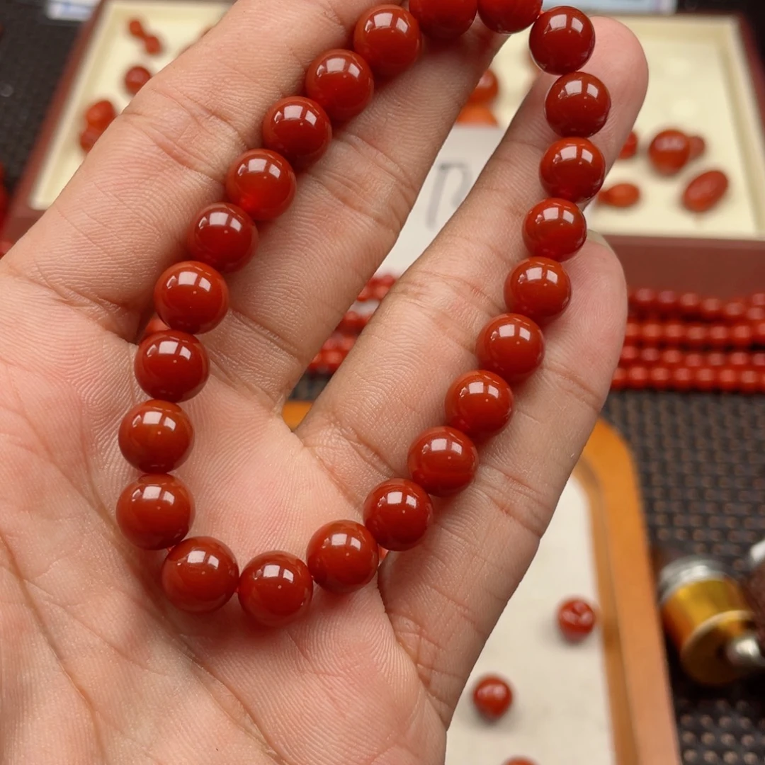南红玛瑙未镶嵌手串卡8