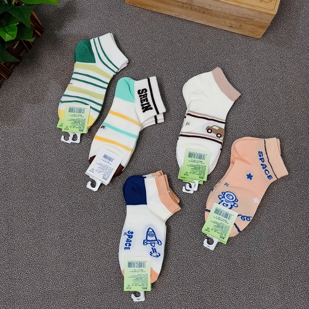 【福利】儿童男女款卡通袜子7岁-12岁夏季薄款网眼透气棉船袜中筒