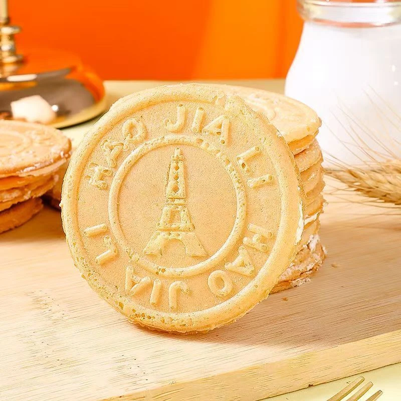 喜纷享爆浆薄脆草莓夹心法式薄饼牛奶味夹心薄脆饼干法式脆饼