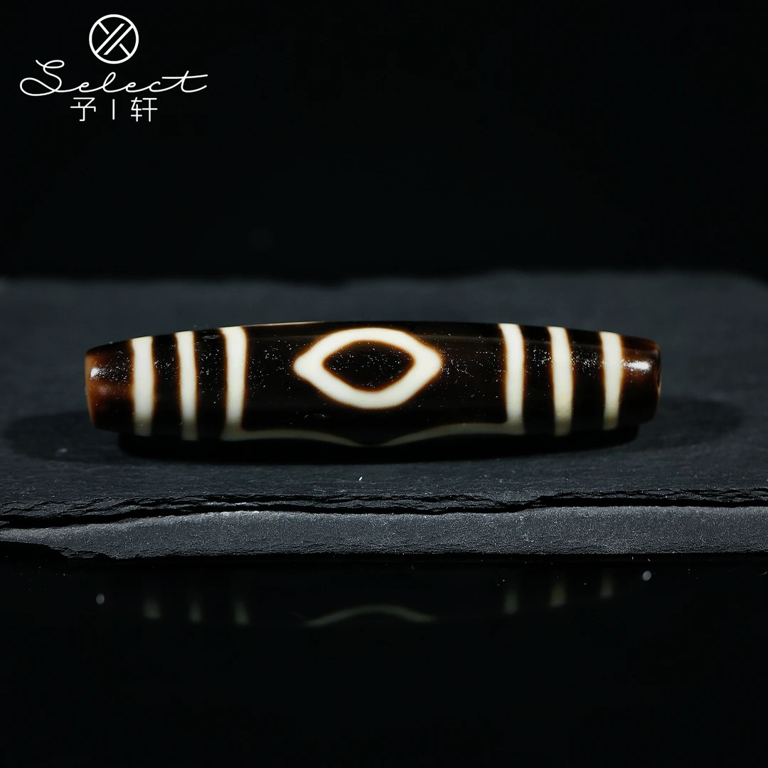 予轩出品；镇店建成早期手工超顶大尺寸台珠三眼73.7*16mm天珠吊坠