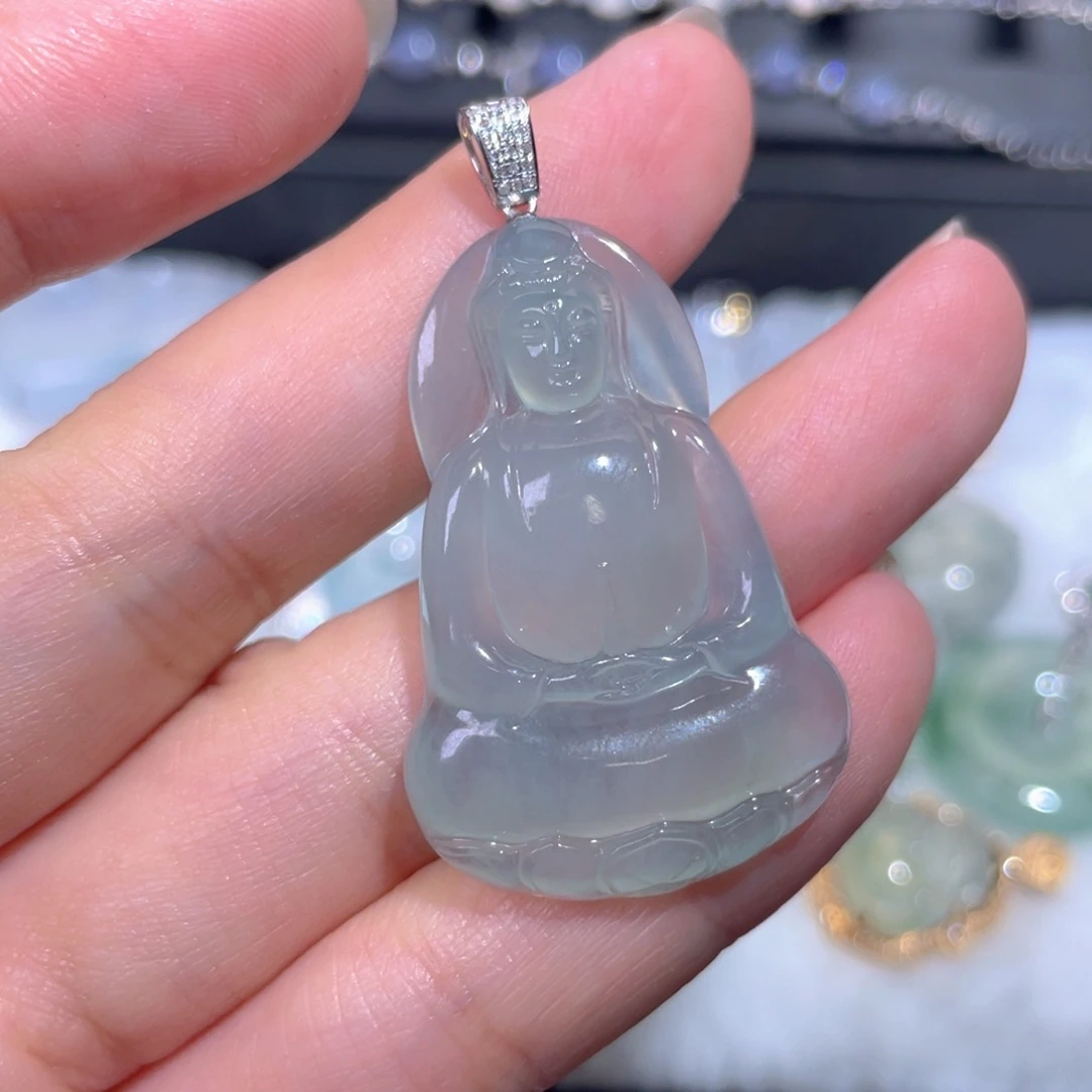 颈饰18K金镶嵌翡翠翡翠