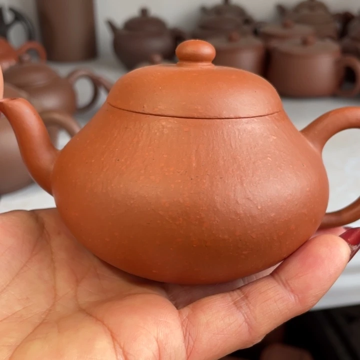 紫砂茶壶老*朱泥全手