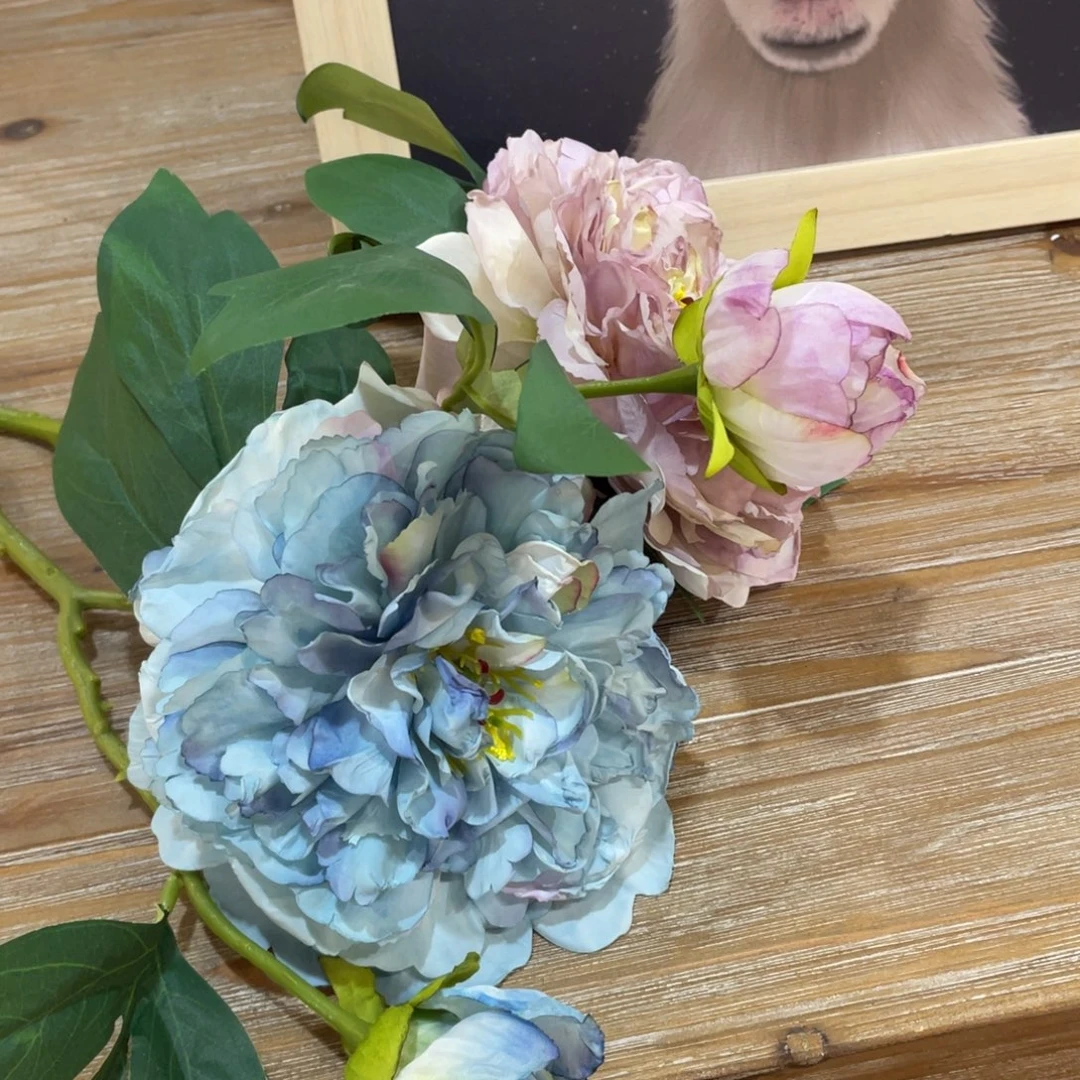 草***️树脂家居装饰花蓝和紫2S92205