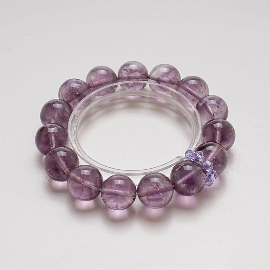 【暮雪幽梦】天然紫塔晶手串女款百搭高级显白紫塔晶手链