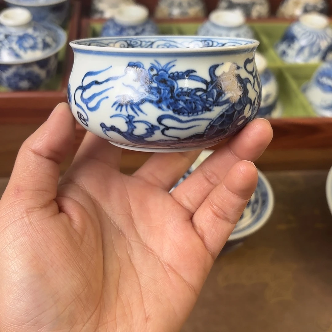 陶瓷盖碗景德镇手绘茶器