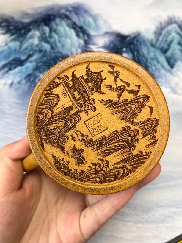 宜兴紫砂茶道创意高端茶具公道杯圆形高档黄段柴烧分茶器个人家用