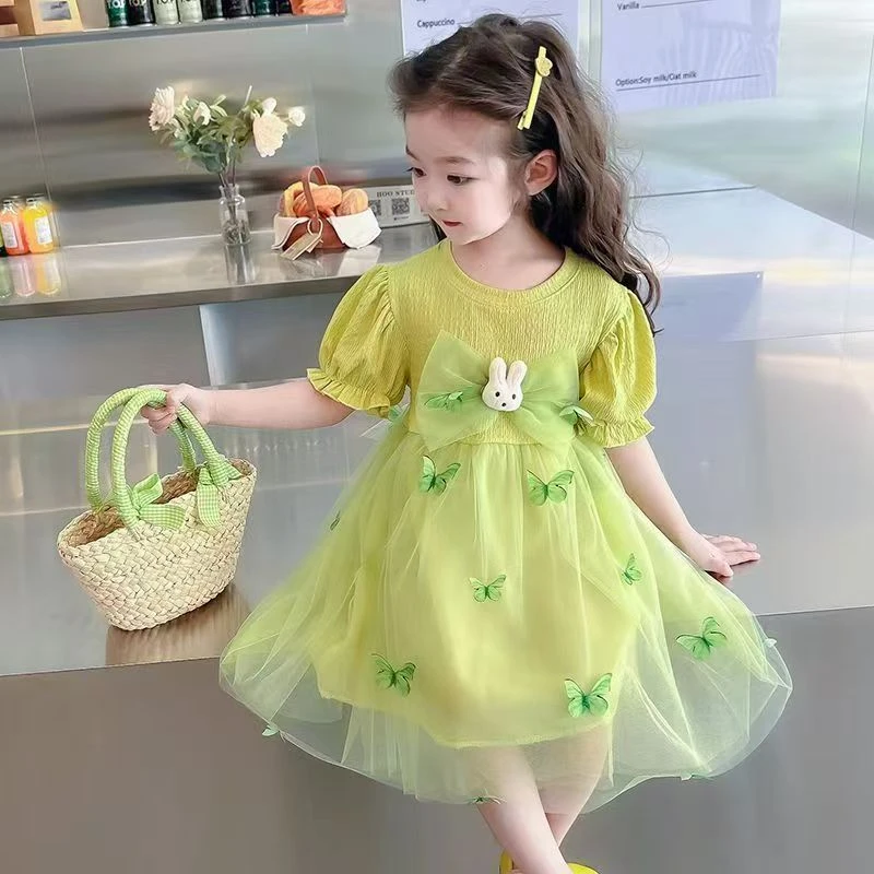 女童夏装连衣裙2025新款女孩纱裙洋气儿童公主夏季宝宝甜美风裙子