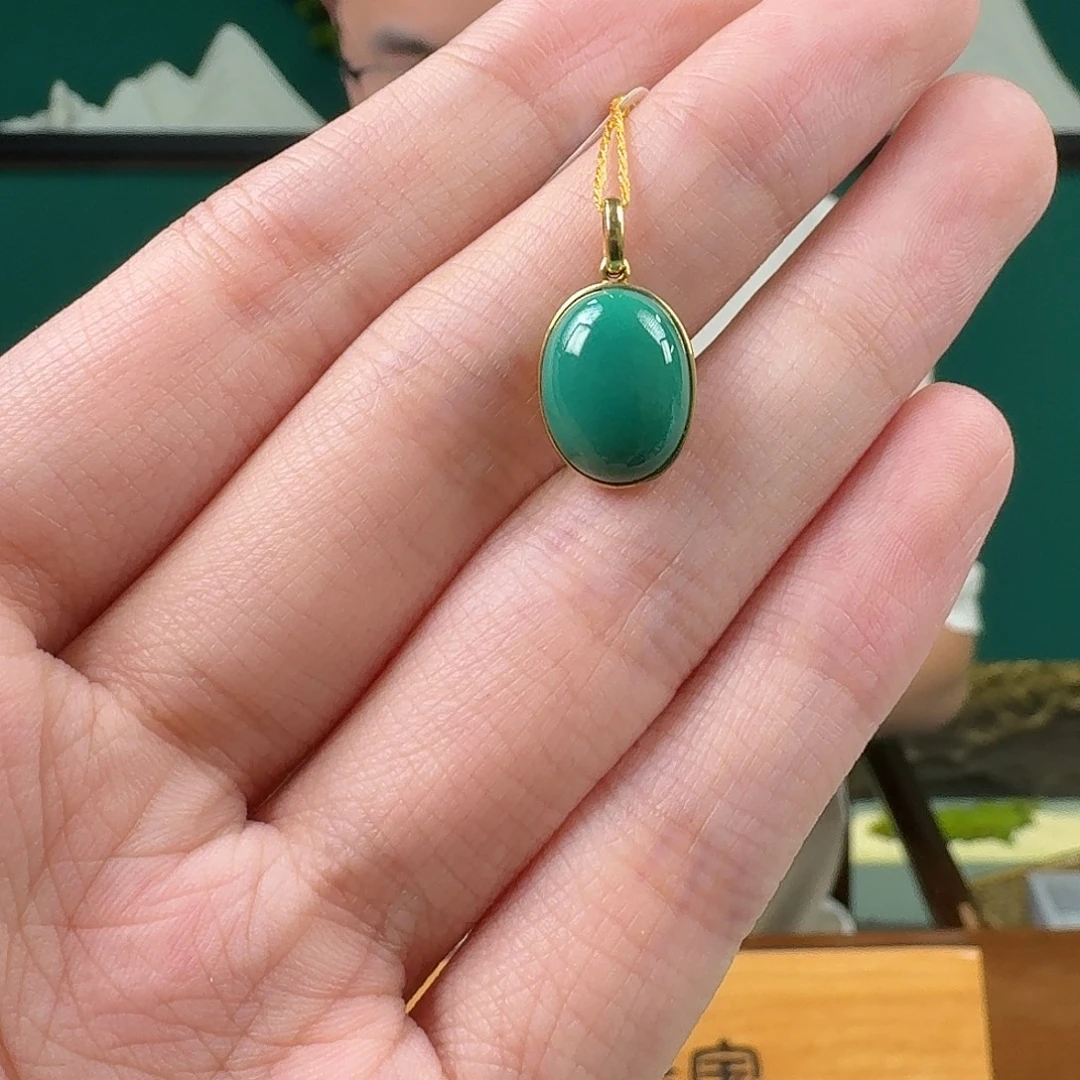绿松石18K金镶嵌珠宝奇石