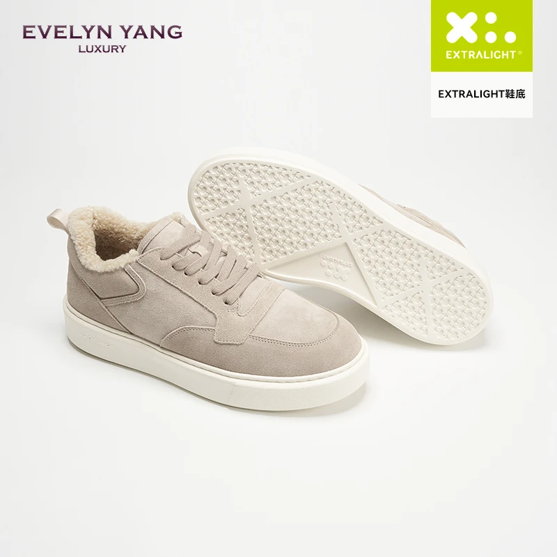 EVELYN YANG冬季新款男士LP羊毛雪地靴意大利超轻XL底休闲鞋