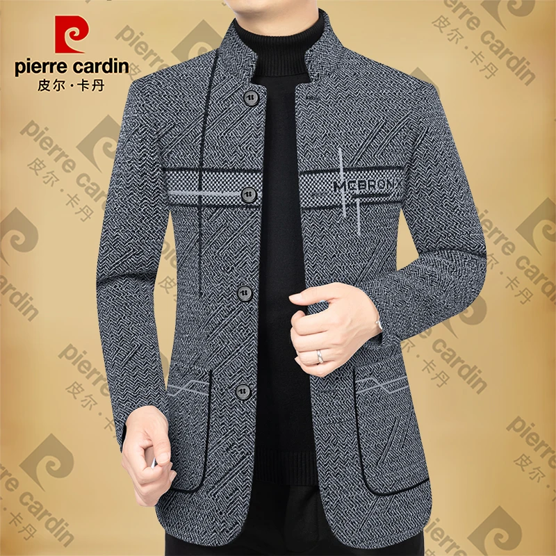 皮尔卡丹男士新款高档商务休闲立领夹克男装外套春秋款爸爸男装潮