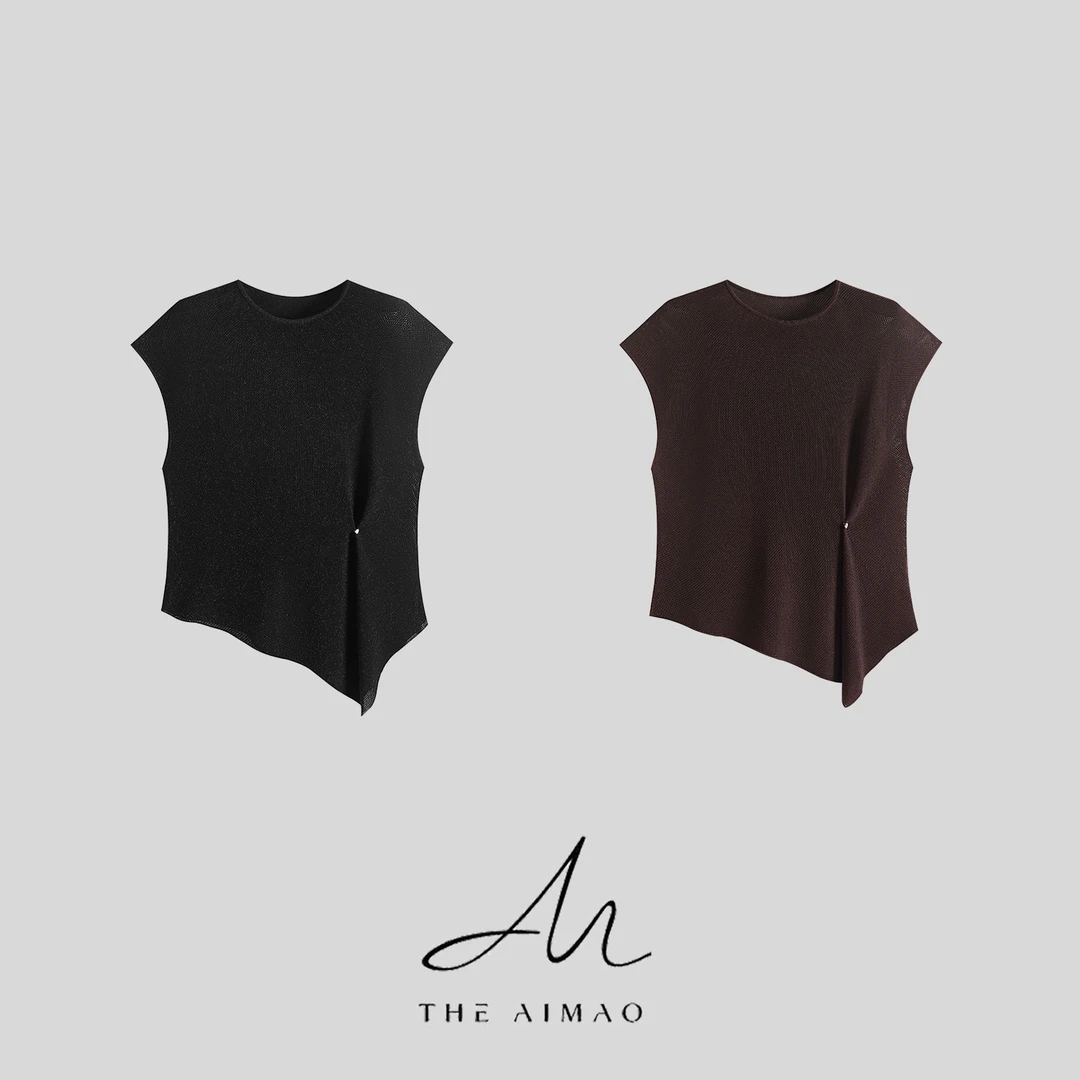 【THE AIMAO】“星光夜宴”68支天丝桑蚕丝混纺并纱收腰上衣XYX82345