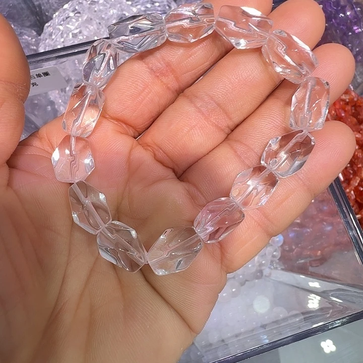 未镶嵌烟晶手链白水晶随形单圈手串拍二发一