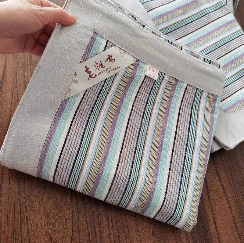 很厚很板正】纯棉32支纱精品老粗布凉席加厚床单三件套1.51.8床