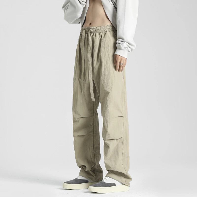 青少年夏季长裤薄款爆款2025新款速干伞兵裤男生美式直筒休闲裤子