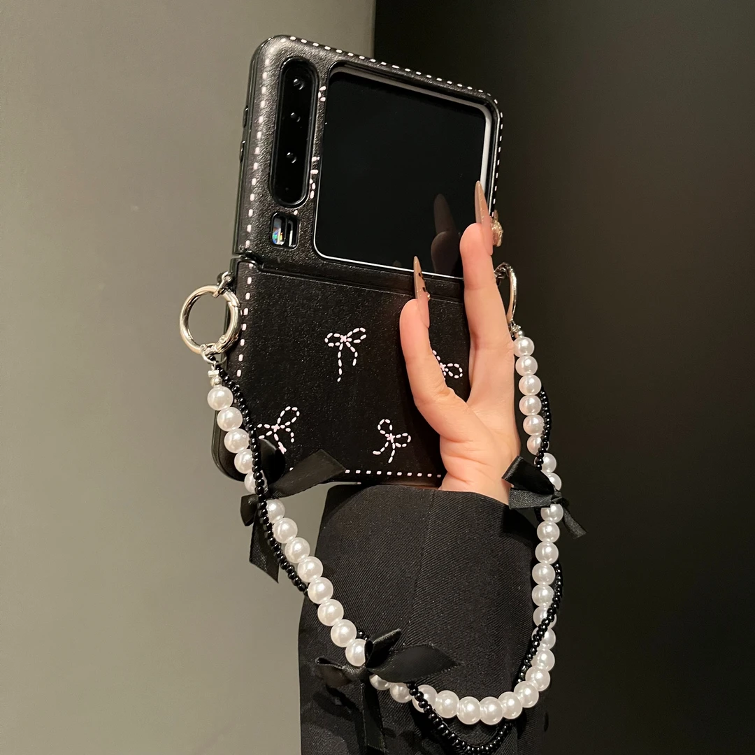 适用华为PuraX典藏版折叠屏手机壳ins甜酷暗黑蝴蝶结小米MIXFlip