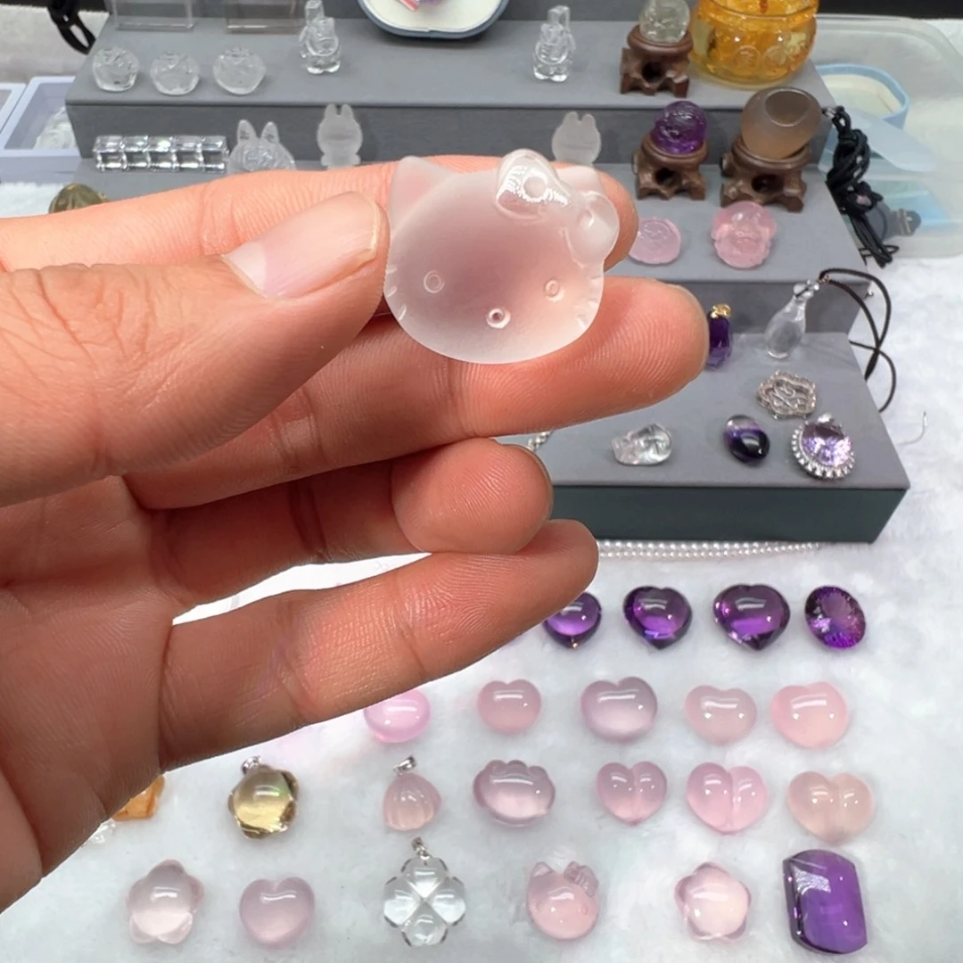 水晶眼镜未镶嵌白水晶磨砂款kt