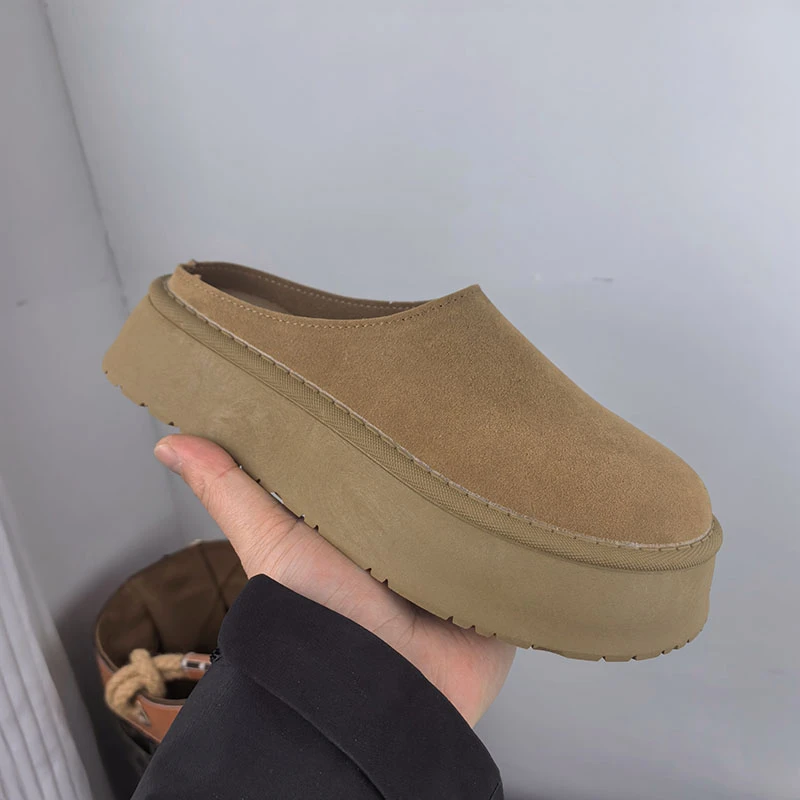 清仓包头半拖鞋女外穿秋新款韩版一脚蹬懒人拖鞋厚底休闲圆头拖鞋