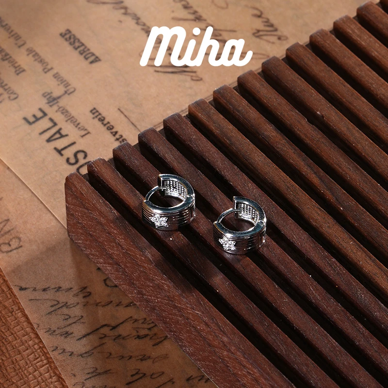 铜合金耳饰 D8842【银环映雪】法✯ MIHA 米哈 耳钉