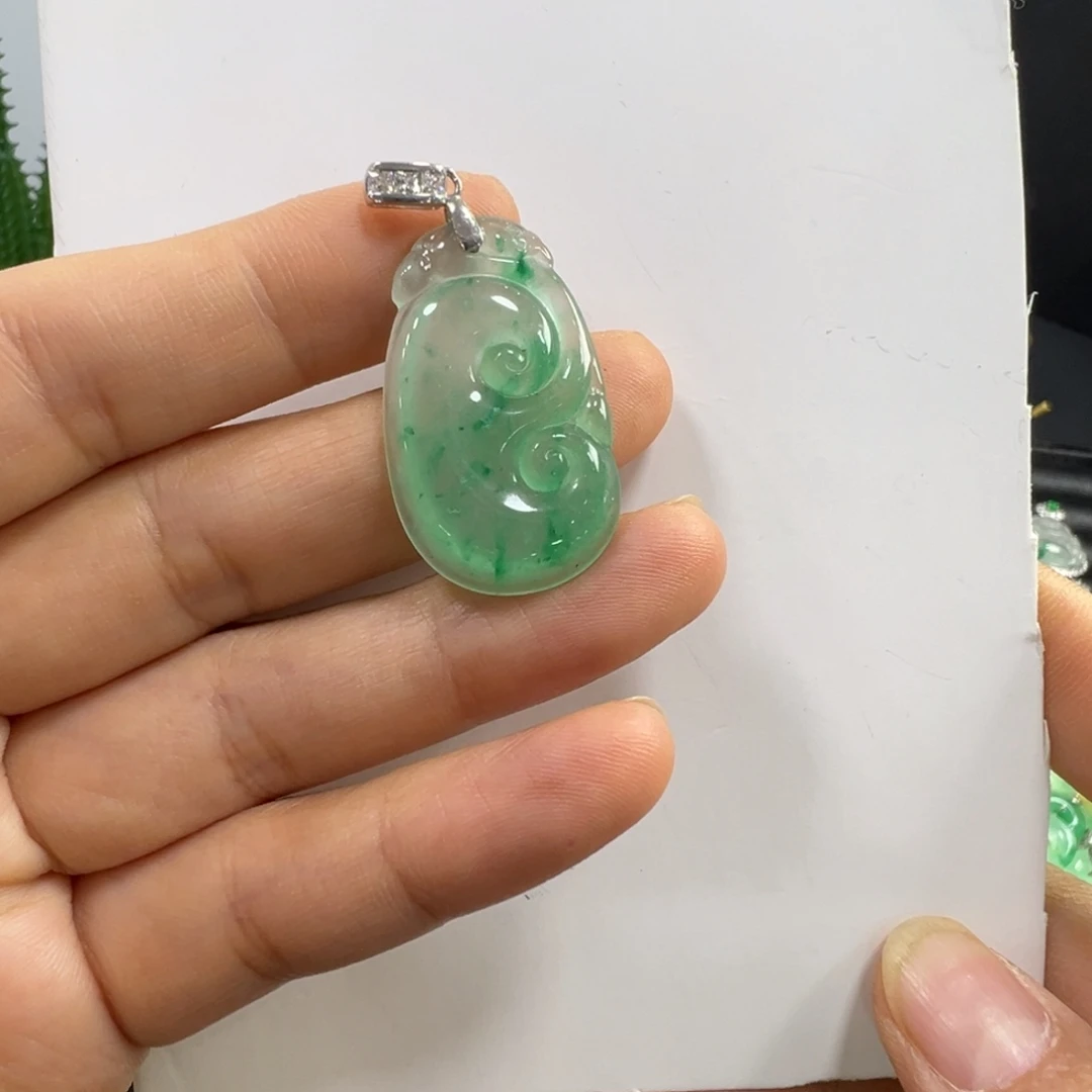 石英质玉银S925镶嵌颈饰